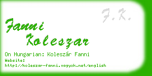 fanni koleszar business card