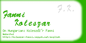 fanni koleszar business card